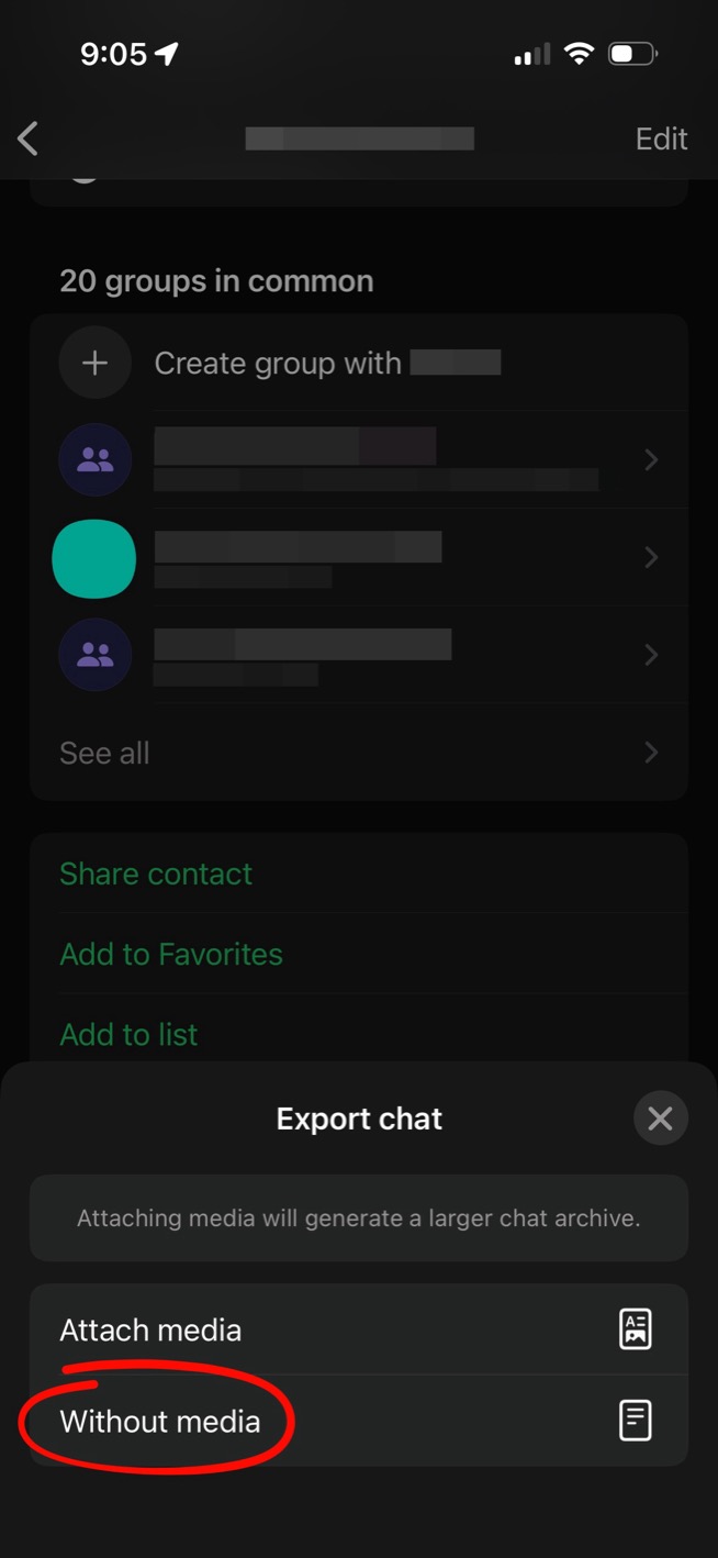 Popup asking to include or exclude media